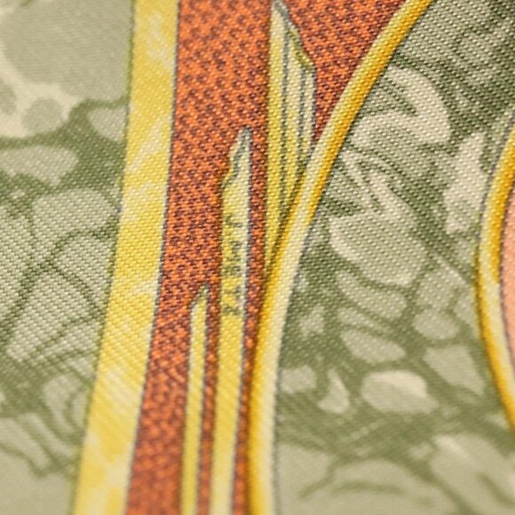 HERMES Carre 40 Scarf ""CARPE DIEM"" Silk Orange Auth - Picture 6 of 14